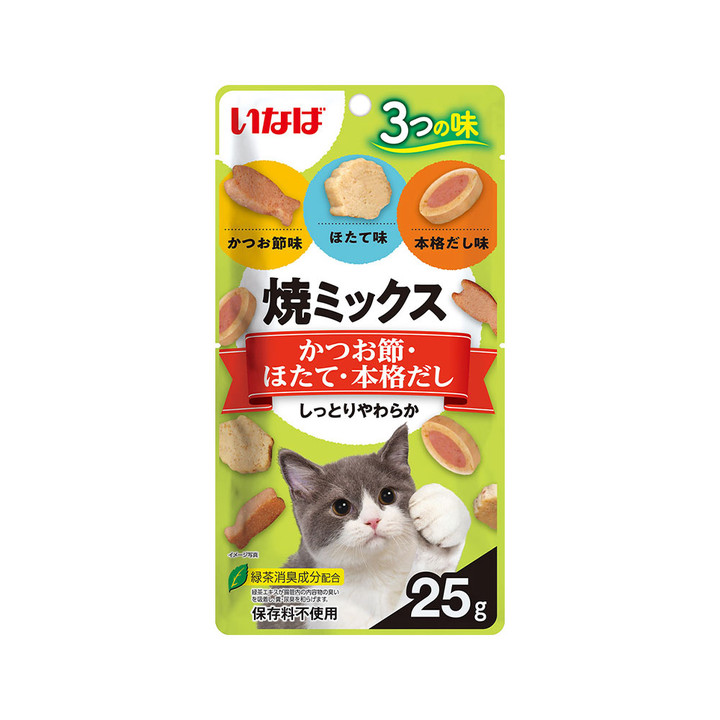 이나바 야끼믹스 가다랑어포&가리비&정어리스프 25g