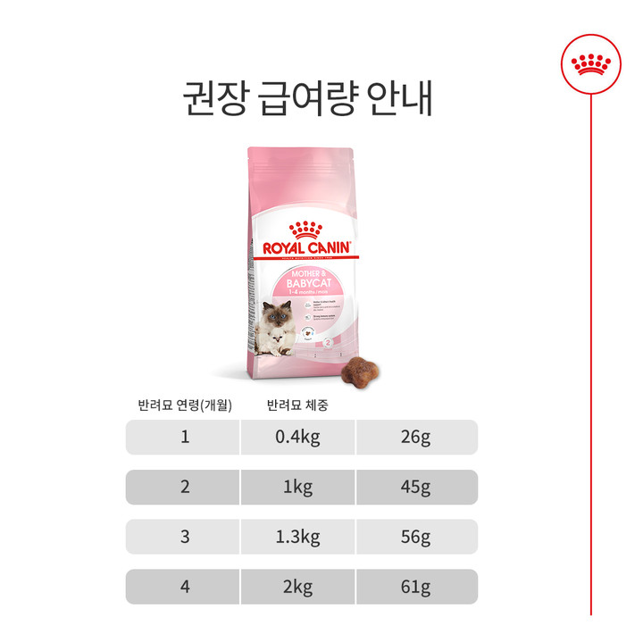 로얄캐닌 마더&베이비캣 4kg 면역증진