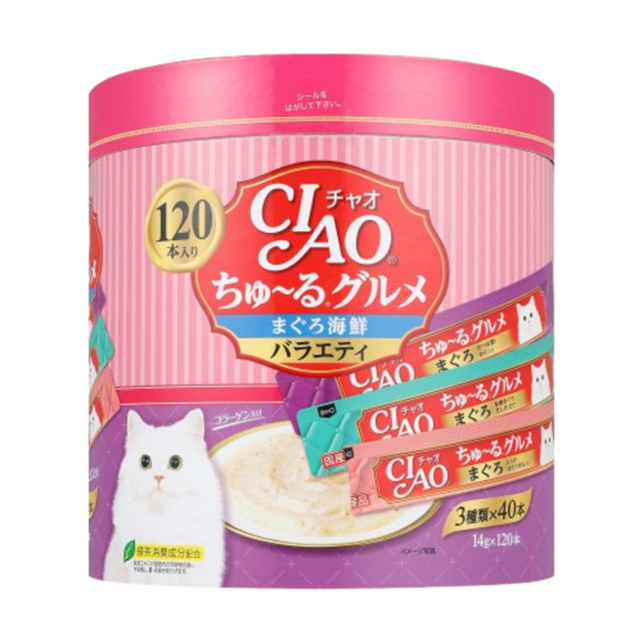 이나바 챠오 츄르 구루메 참치&해산물 버라이어티 120개입