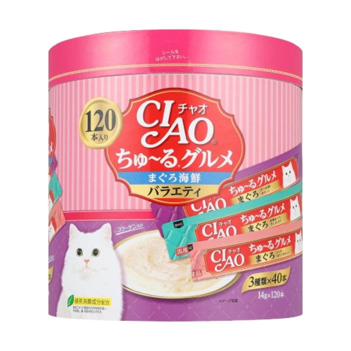 이나바 챠오 츄르 구루메 참치&해산물 버라이어티 120개입