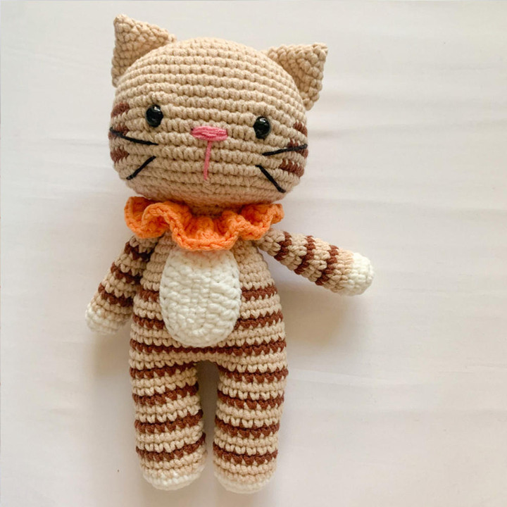 개달당 코숏 치즈 고양이 애착인형 고양이장난감 뜨개인형