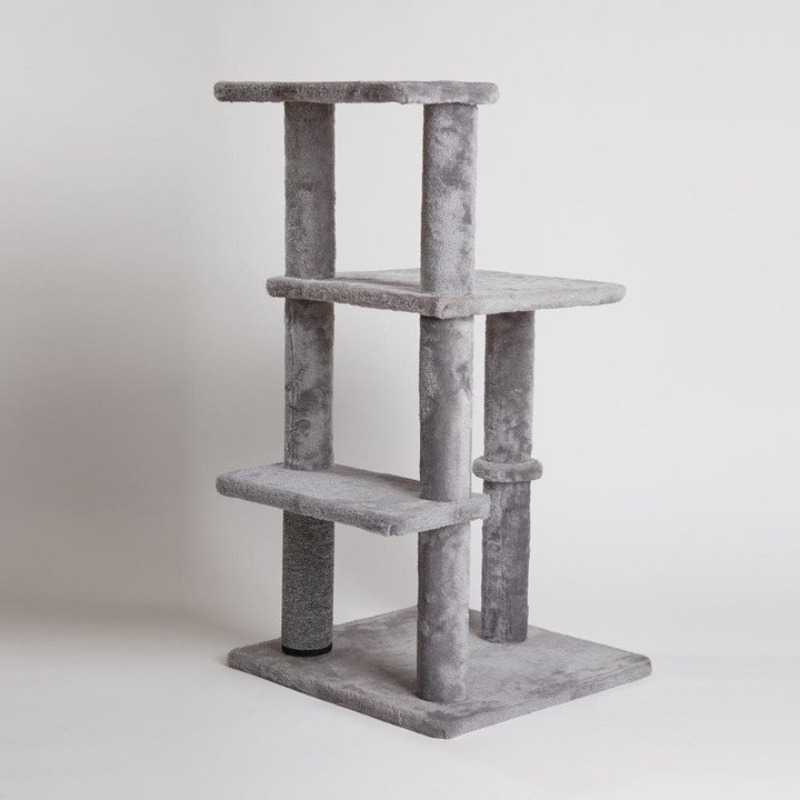 펫토리아 한층뚝딱 플러시 4단 캣타워 그레이