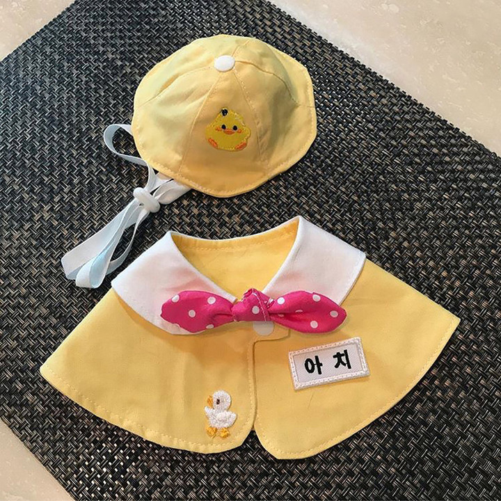 펫츠앤미 유치원 스카프 핫핑크 땡땡이 리본