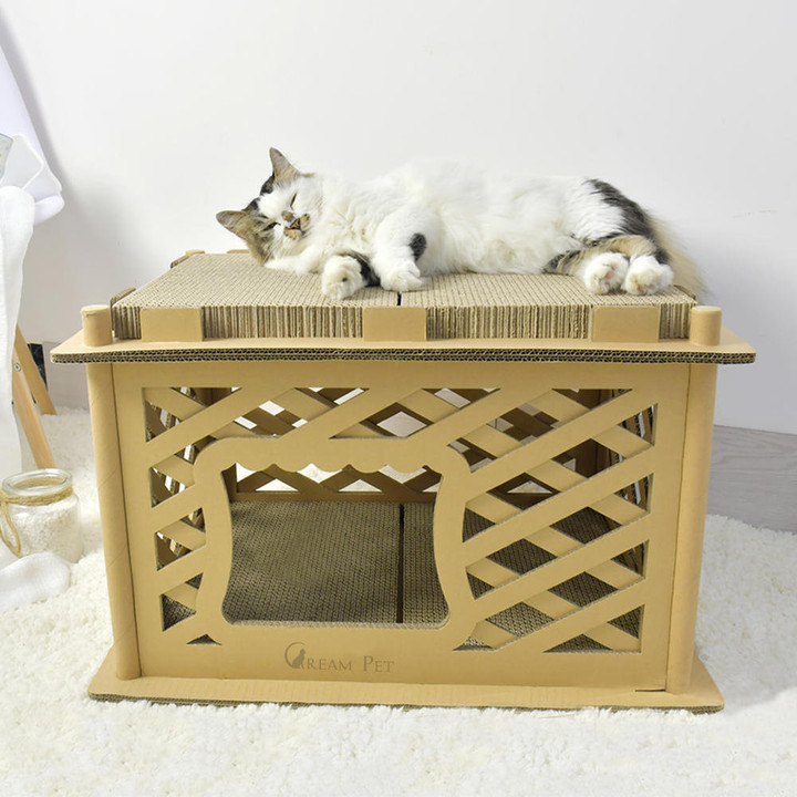 크림펫 숨숨집 스크래쳐 대형 하우스