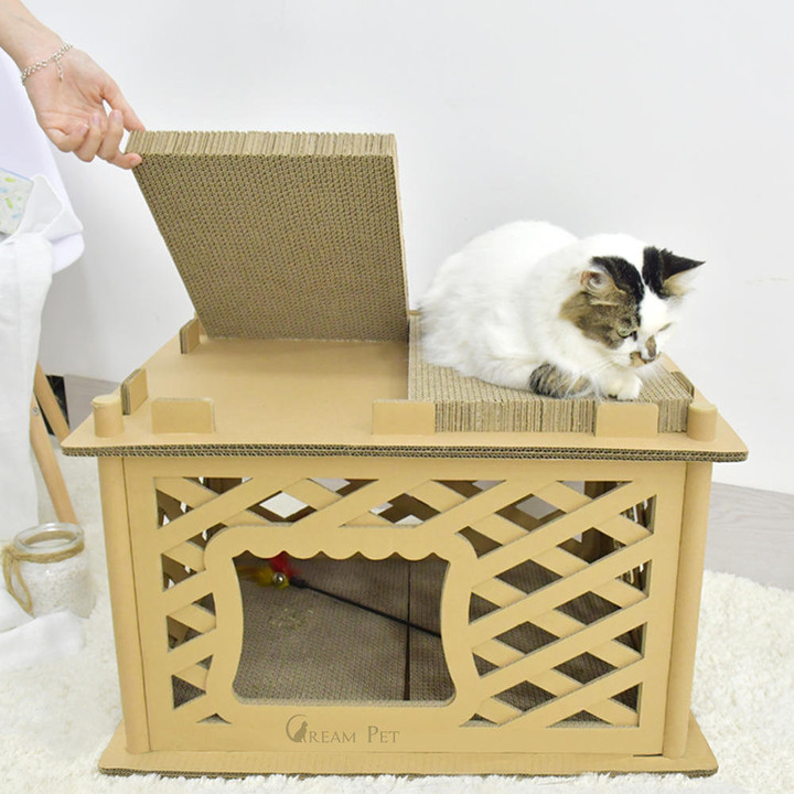 크림펫 숨숨집 스크래쳐 대형 하우스