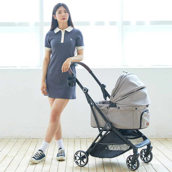 낫쏘빅 네로 일체형 오토폴딩 유모차 선셋핑크