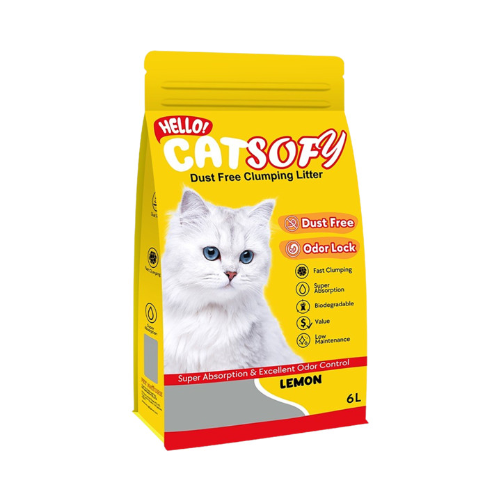 헬로캣 소피 대나무 화이버 천연모래 레몬향 6L