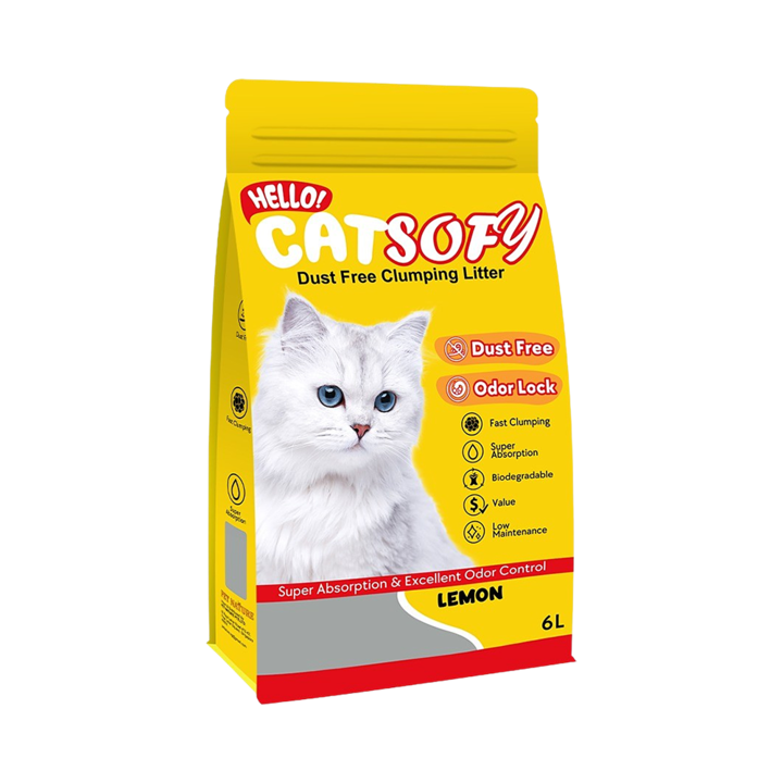 헬로캣 소피 대나무 화이버 천연모래 레몬향 6L