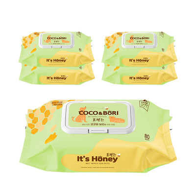 코코와보리 잇츠허니 프렌즈 물티슈 80매 캡형 5팩
