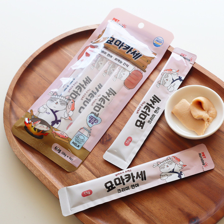 펫모닝 묘마카세 크리미 연어 4개입