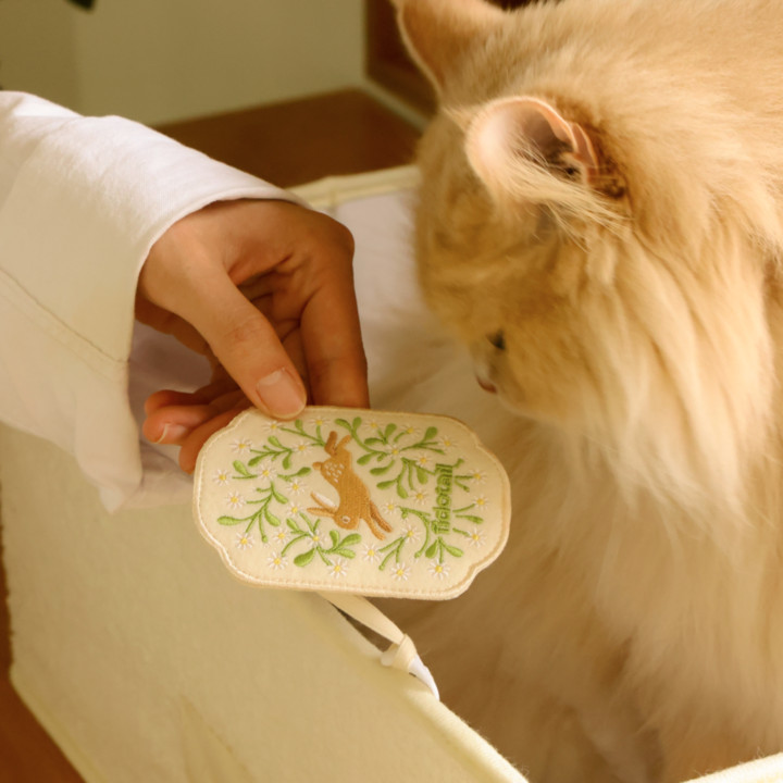 피도테일 꽃자수 캣닢 주머니 토끼