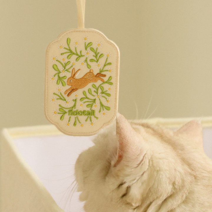피도테일 꽃자수 캣닢 주머니 토끼