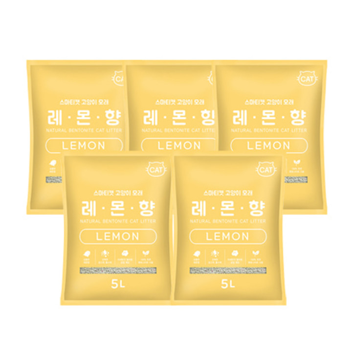 스마티캣 고양이모래 5L 레몬향 5묶음