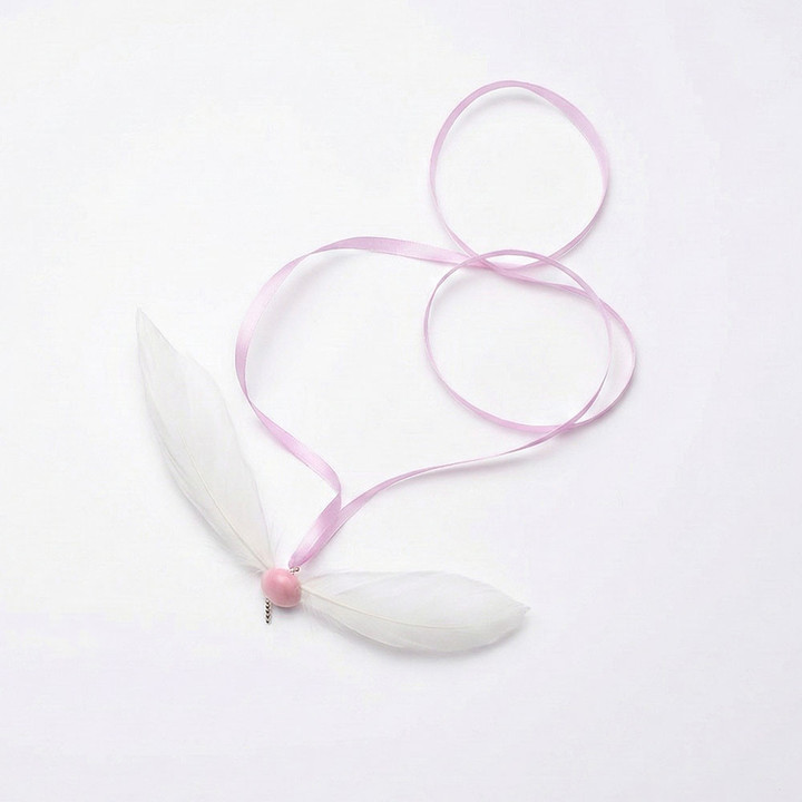 크레용펫 빙글빙글 리본 회전 깃털 낚시대 리필(3color_랜덤)