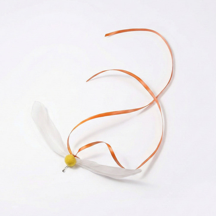 크레용펫 빙글빙글 리본 회전 깃털 낚시대 리필(3color_랜덤)