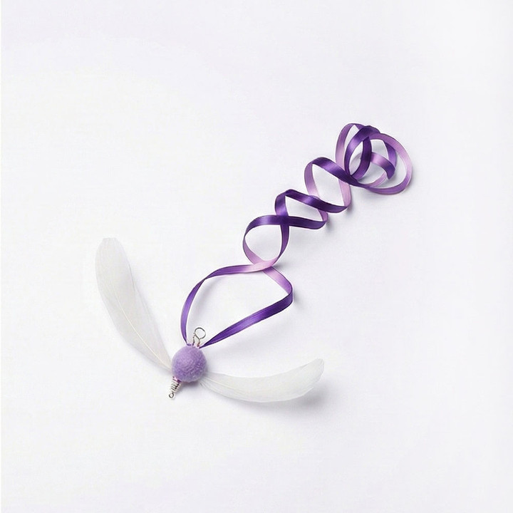 크레용펫 빙글빙글 리본 회전 깃털 낚시대 리필(3color_랜덤)