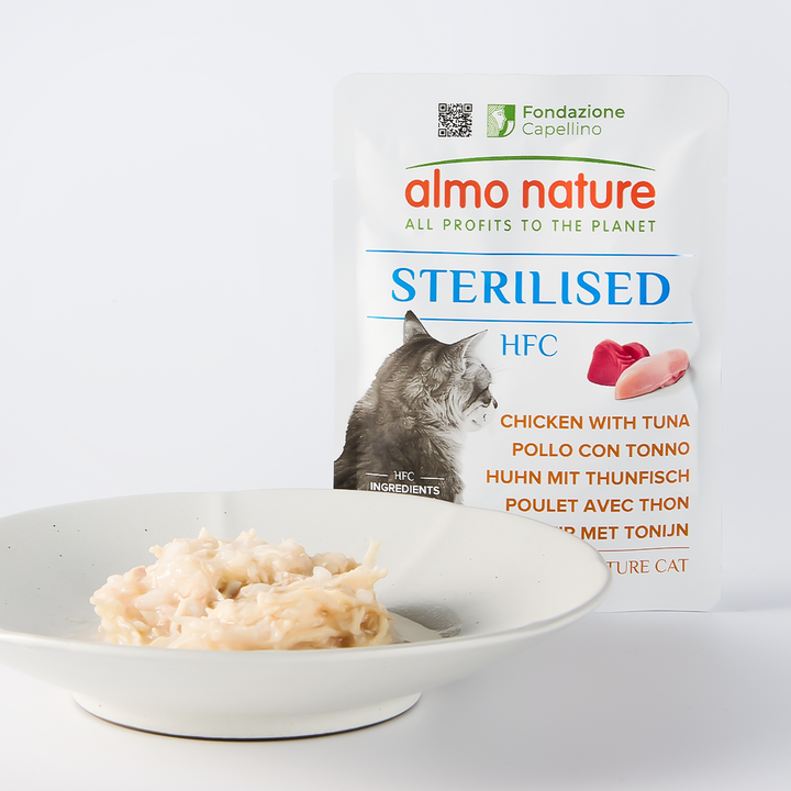 알모네이쳐 HFC 스테럴라이즈드 닭고기와 참치 파우치 50g