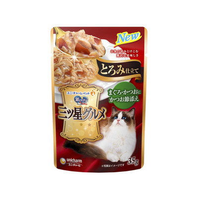 유니참 긴노스푼 미쓰보시 구루메 토로미참치&가다랑어&가다랑어포 파우치 35g