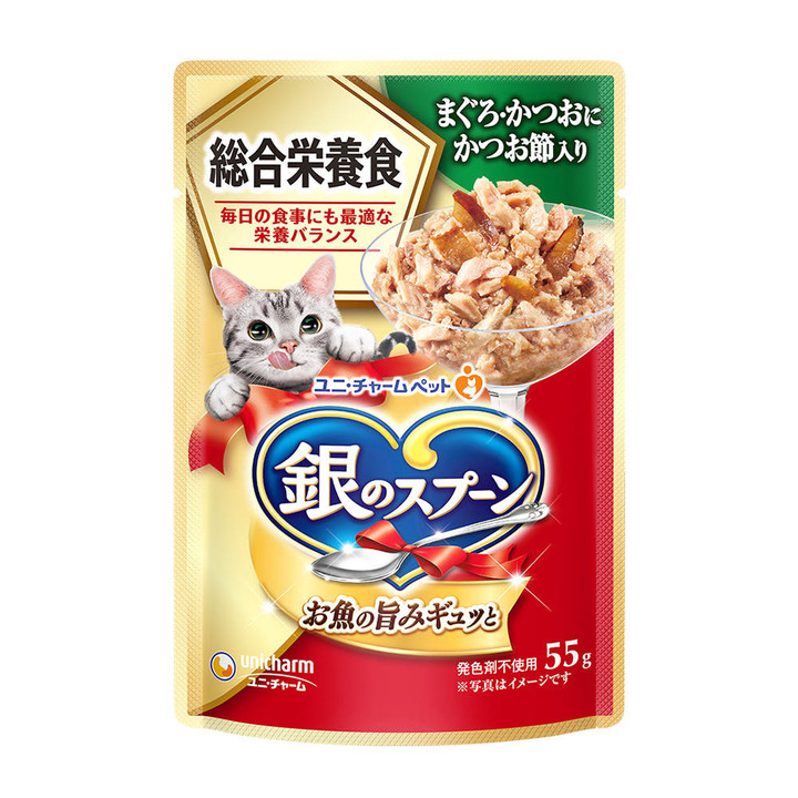 유니참 긴노스푼 참치&가다랑어&가다랑어포 주식 파우치 55g