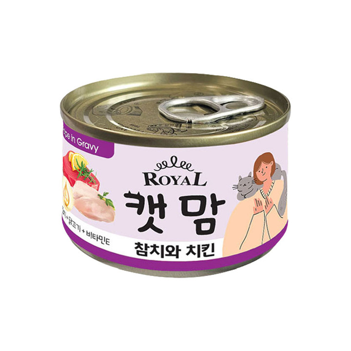 로얄캣맘 4종 콤보 그레이비소스 160g 24캔