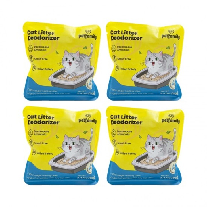 펫페밀리 고양이 모래 탈취제 파우치 70g, 4개입