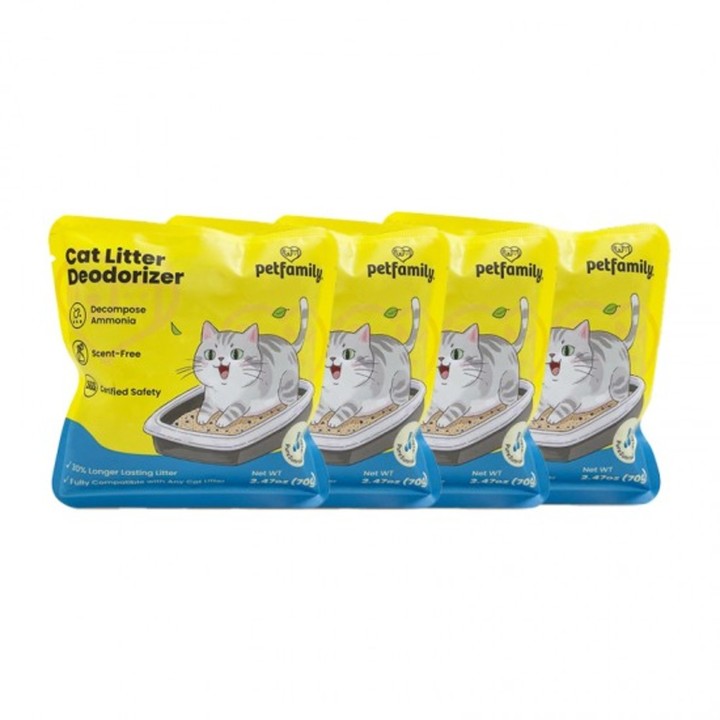 펫페밀리 고양이 모래 탈취제 파우치 70g, 4개입