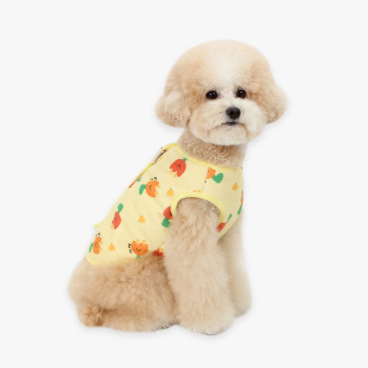 이츠독 소프트 베베 털 조끼 옐로우