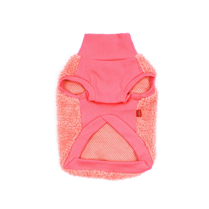 플로트 플러피후리스 하프넥민소매 핑크