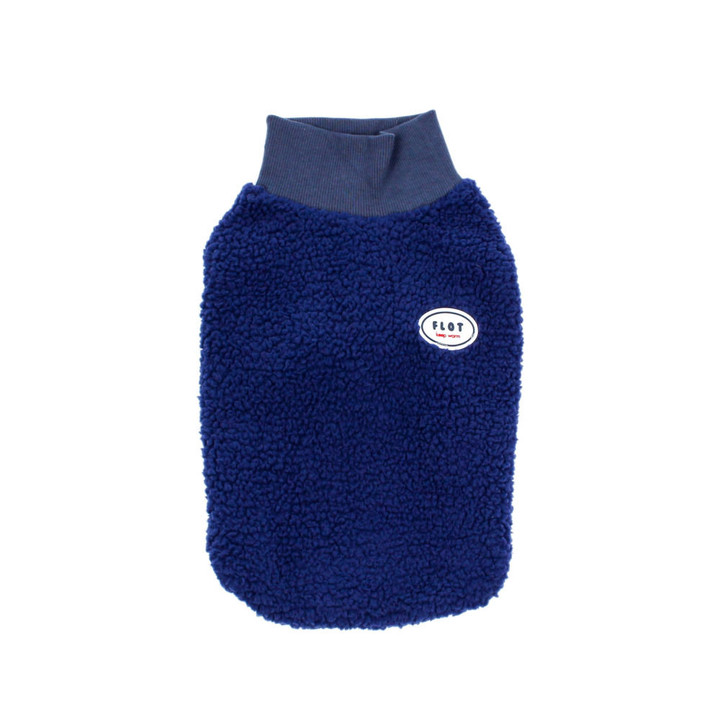 플로트 플러피후리스 하프넥민소매 네이비