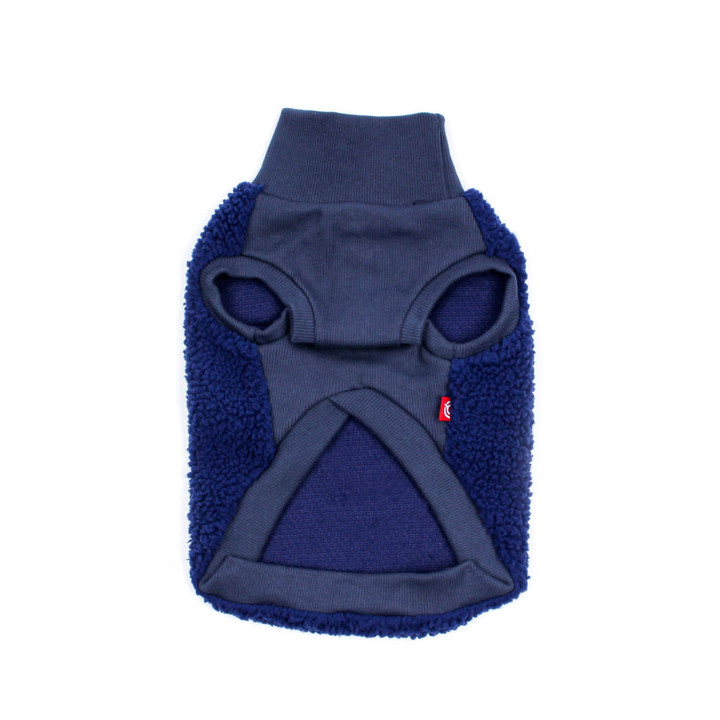 플로트 플러피후리스 하프넥민소매 네이비