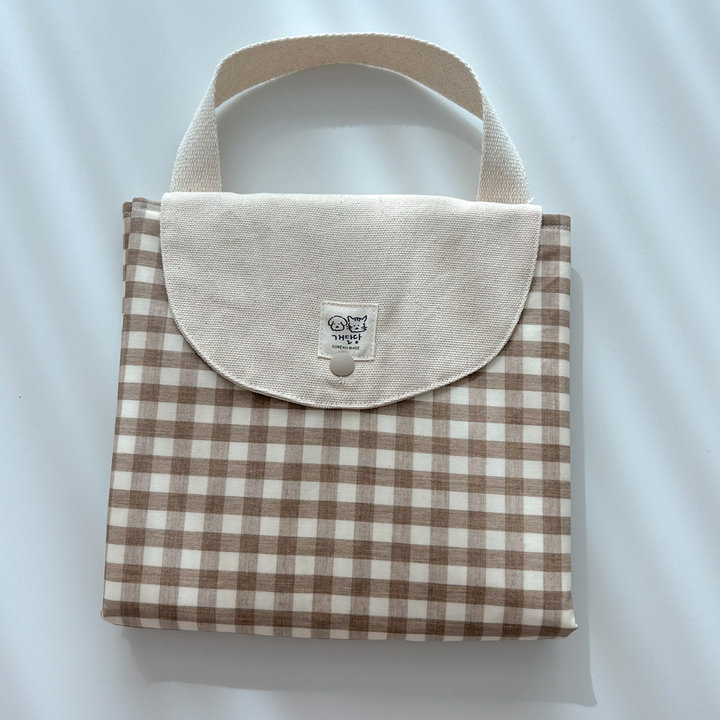 개달당 방수 강아지 산책매트 브라운체크