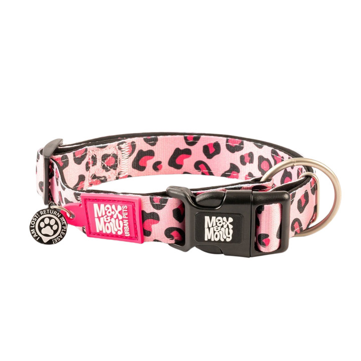 맥스앤몰리 스마트 ID 목줄 레오파드 핑크