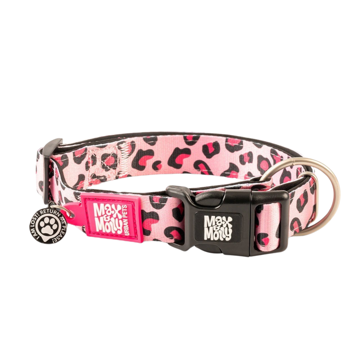 맥스앤몰리 스마트 ID 목줄 레오파드 핑크