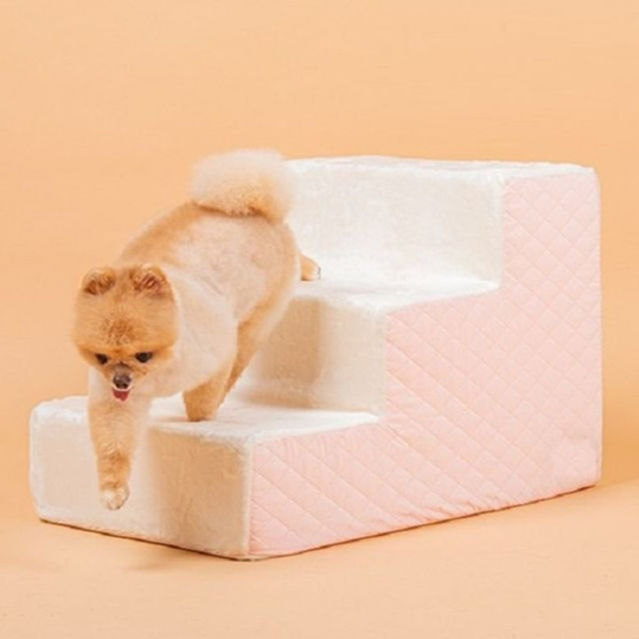 도그포즈 바닐라 퀄팅 스텝 3단 핑크