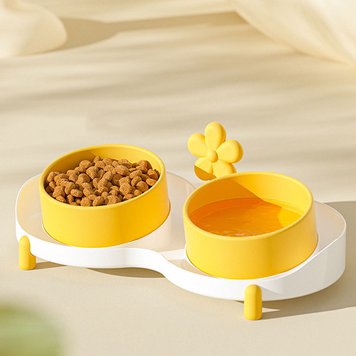 크레용펫 세라믹 2구 식기 세트 플라워옐로우
