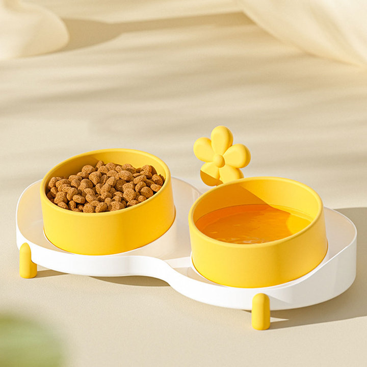 크레용펫 세라믹 2구 식기 세트 플라워옐로우