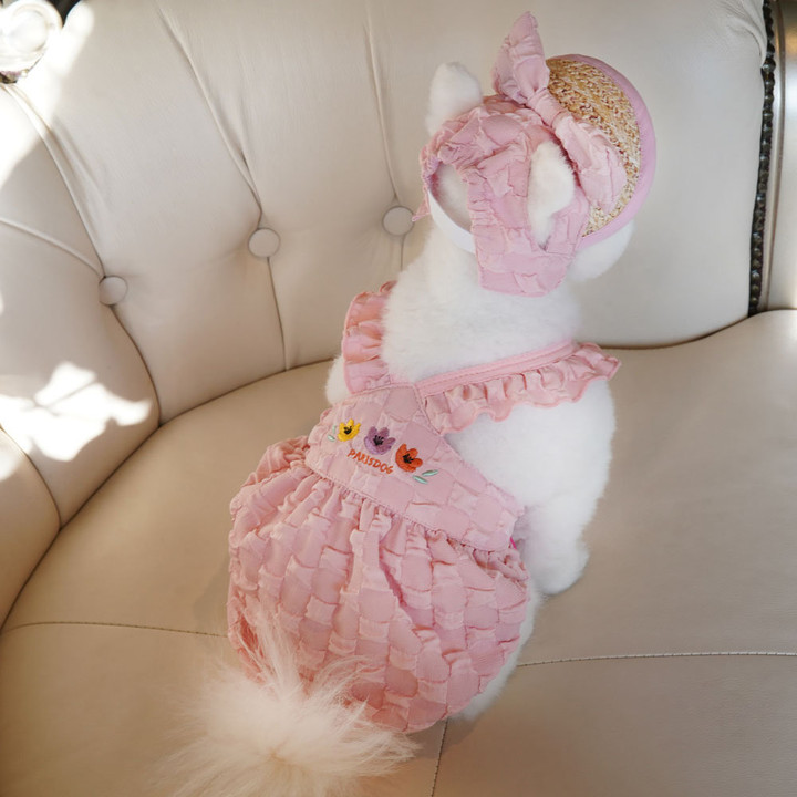 패리스독 팝콘 볼륨 펌킨 드레스세트 핑크