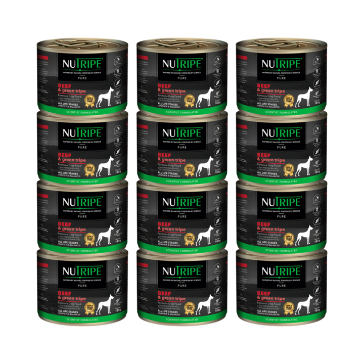 뉴트라이프 퓨어 도그 소고기 앤 그린트라이프 185g*12캔