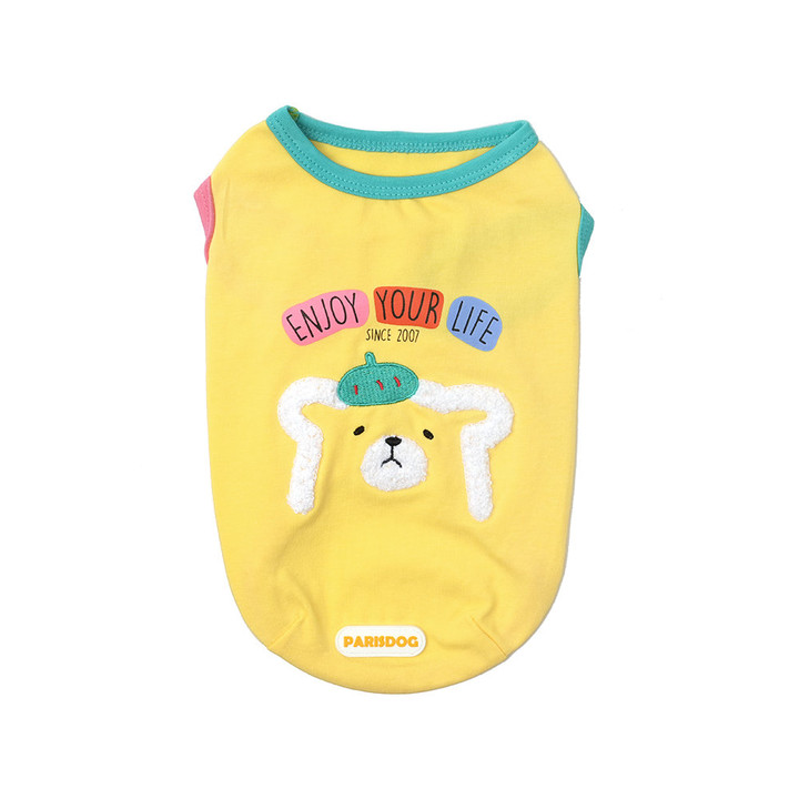 패리스독 베어 코튼티셔츠 옐로우