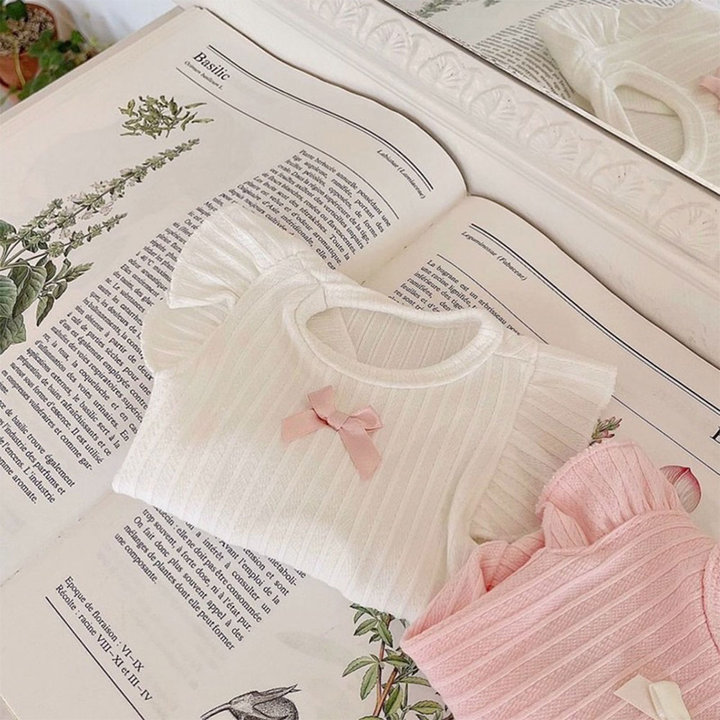 크레용펫 프릴 골지 티셔츠