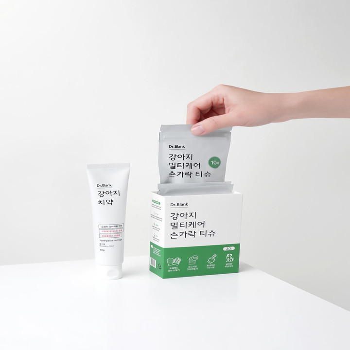 닥터블랭크 바르는 치약 80g + 손가락티슈 세트