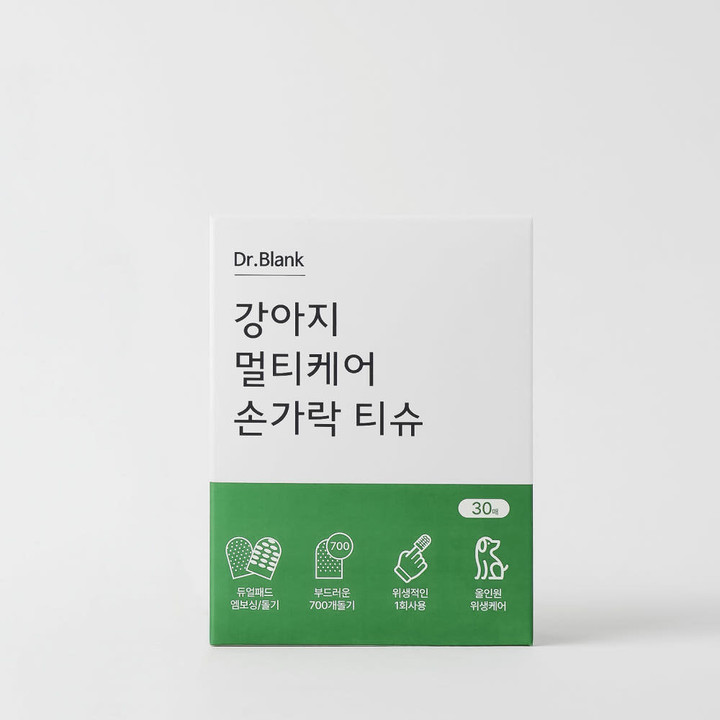 닥터블랭크 강아지 멀티케어 손가락 티슈 30매