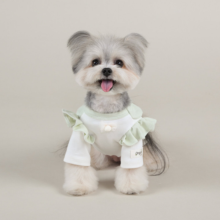 리토가토 오가닉 플라워버니 티셔츠 그린