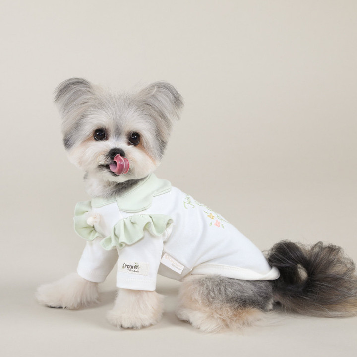 리토가토 오가닉 플라워버니 티셔츠 그린