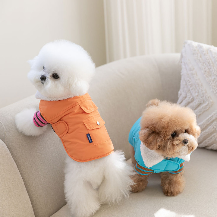 펫츠랜드 모던케이프패딩 오렌지