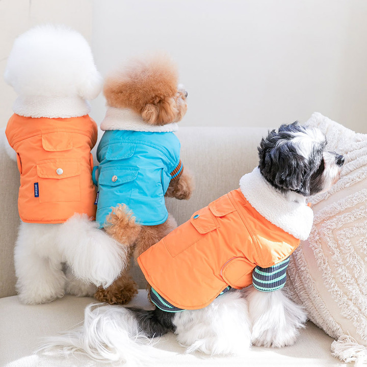 펫츠랜드 모던케이프패딩 오렌지