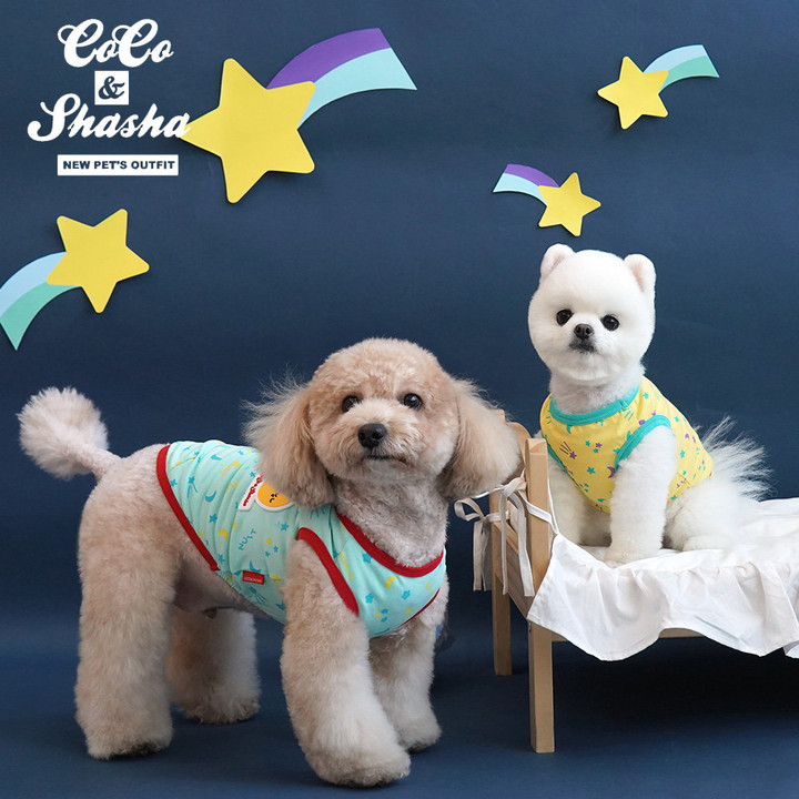 패리스독 코코앤샤샤 별빛티셔츠 블루