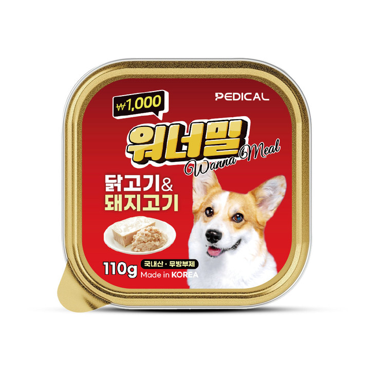 페디칼 워너밀 닭고기&돼지고기 캔 110g