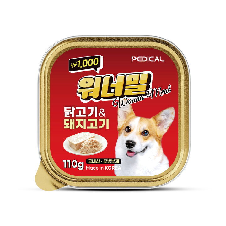 페디칼 워너밀 닭고기&돼지고기 캔 110g