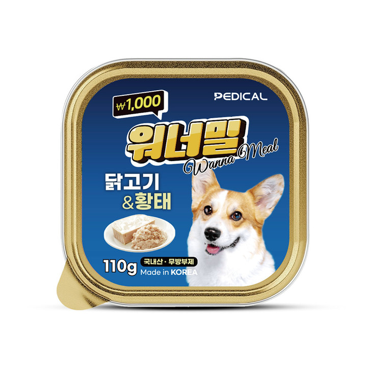 페디칼 워너밀 닭고기&황태 캔 110g